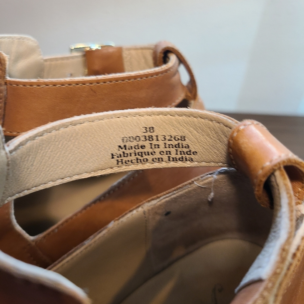 FREE PEOPLE Brady Buckle Shoe Booties Cognac Size 8 EU 38 - Picture 4 of 9